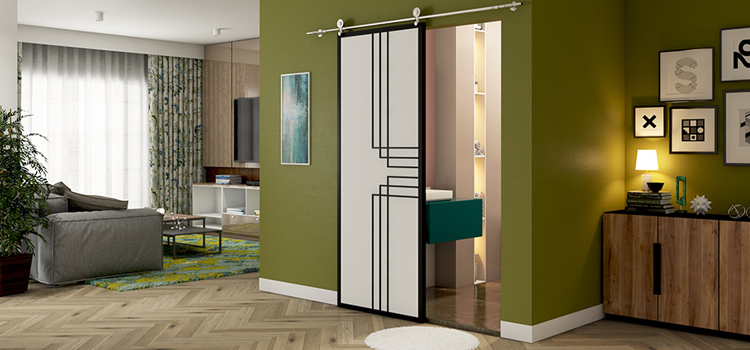 sliding bathroom door installation in Merced